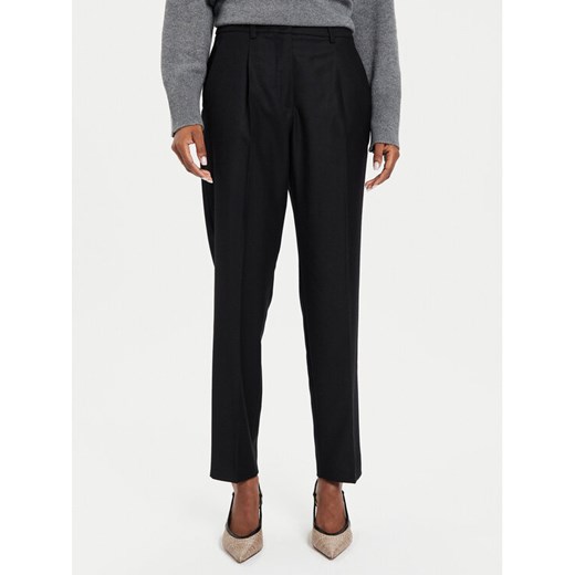 Weekend Max Mara Spodnie materiałowe Caldaia 2425136132 Czarny Straight Fit ze sklepu MODIVO w kategorii Spodnie damskie - zdjęcie 182677181