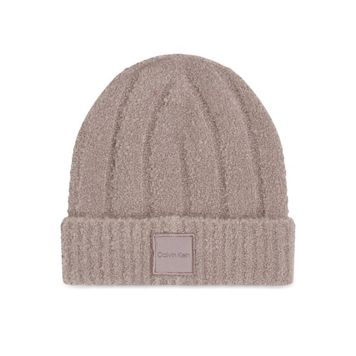 Calvin Klein Czapka Modern Patch Chunky K60K612596 Beżowy ze sklepu MODIVO w kategorii Czapki zimowe damskie - zdjęcie 182677241