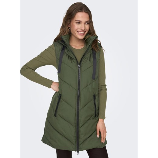 JDY Bezrękawnik 15220630 Khaki Regular Fit Jdy S MODIVO