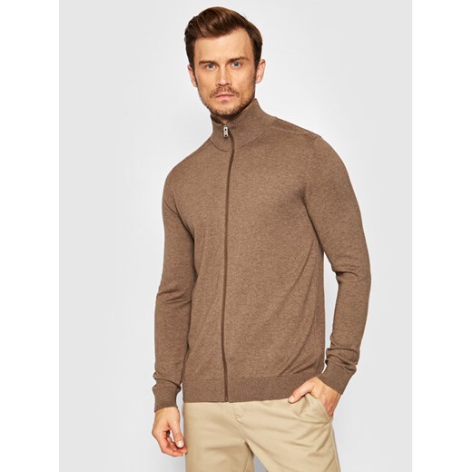 Selected Homme Kardigan Berg 16074688 Brązowy Regular Fit ze sklepu MODIVO w kategorii Swetry męskie - zdjęcie 182677400