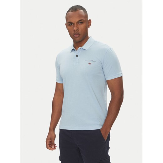 Napapijri Polo Elbas NP0A4GB4 Błękitny Regular Fit ze sklepu MODIVO w kategorii T-shirty męskie - zdjęcie 182677572