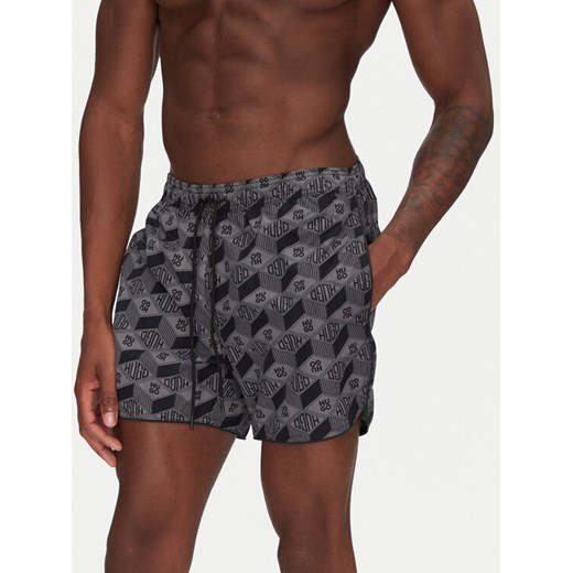 HUGO Szorty kąpielowe Rik 50533795 Szary Regular Fit ze sklepu MODIVO w kategorii Kąpielówki - zdjęcie 182677601