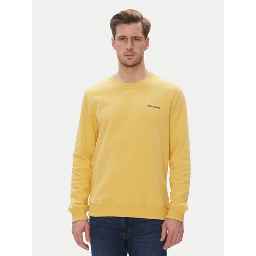 Pepe Jeans Bluza Damian PM582754 Żółty Regular Fit ze sklepu MODIVO w kategorii Bluzy męskie - zdjęcie 182677721