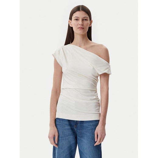BOSS Bluzka Etrima2 50540862 Beżowy Slim Fit ze sklepu MODIVO w kategorii Bluzki damskie - zdjęcie 182677731