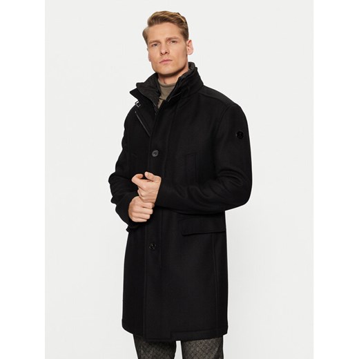 JOOP! Płaszcz wełniany 17 JC-251Makse 30043638 Czarny Regular Fit ze sklepu MODIVO w kategorii Płaszcze męskie - zdjęcie 182677842