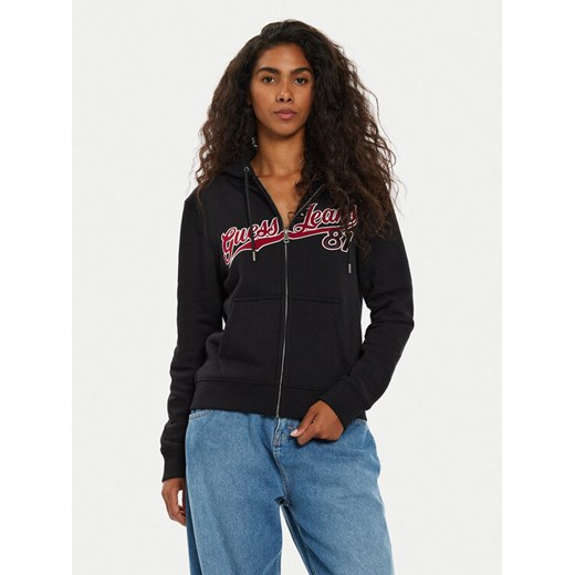 Guess Jeans Bluza W4BQ03 KC811 Czarny Regular Fit ze sklepu MODIVO w kategorii Bluzy damskie - zdjęcie 182677923