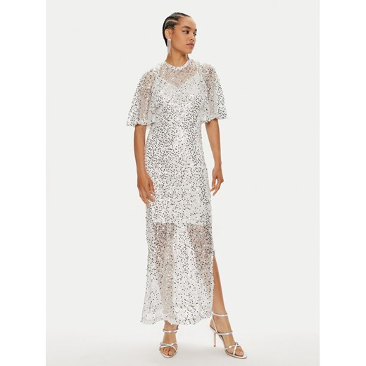 Vila Sukienka wieczorowa Vidance S/S 14103264 Srebrny Regular Fit ze sklepu MODIVO w kategorii Sukienki - zdjęcie 182677983