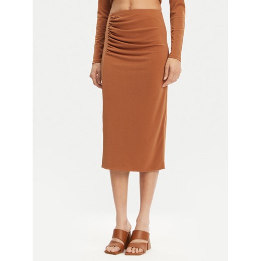 ViCOLO Spódnica midi UD0010 Brązowy Regular Fit ze sklepu MODIVO w kategorii Spódnice - zdjęcie 182678071