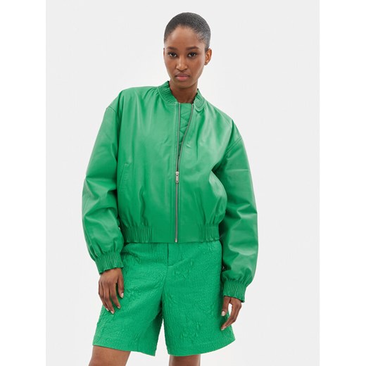 Custommade Kurtka skórzana Francette 999418856 Zielony Relaxed Fit ze sklepu MODIVO w kategorii Kurtki damskie - zdjęcie 182678120