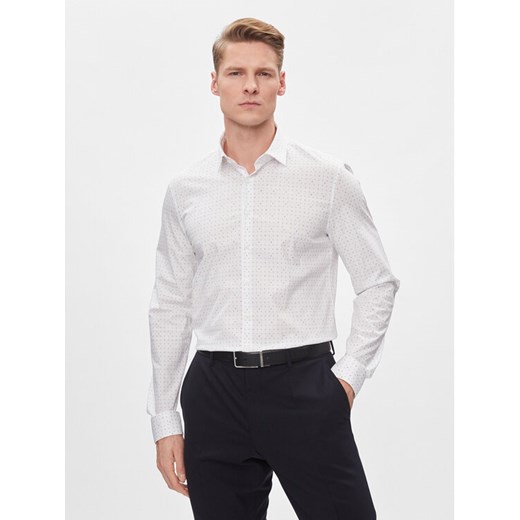 Calvin Klein Koszula K10K112298 Biały Slim Fit ze sklepu MODIVO w kategorii Koszule męskie - zdjęcie 182678191