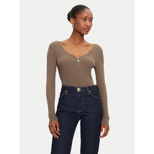 Morgan Sweter 232-MBANZA Beżowy Slim Fit ze sklepu MODIVO w kategorii Swetry damskie - zdjęcie 182678242