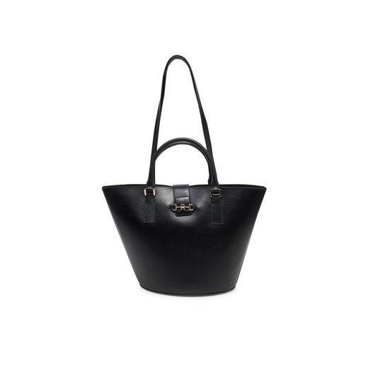 Tommy Hilfiger Torebka Heritage Leather Tote AW0AW17209 Czarny ze sklepu MODIVO w kategorii Torby Shopper bag - zdjęcie 182678281