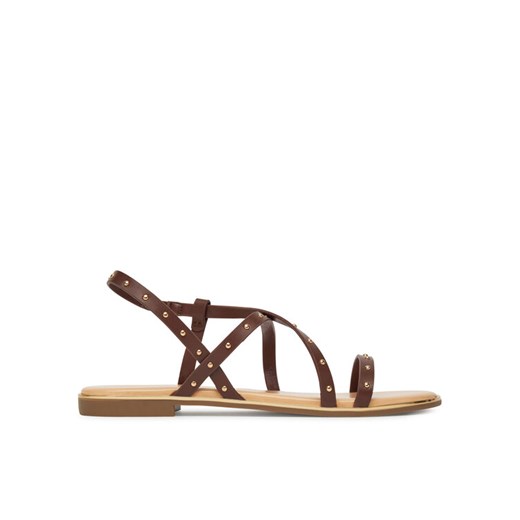 ONLY Shoes Sandały Onlmari-4 Pu Studs 15342339 Brązowy ze sklepu MODIVO w kategorii Sandały damskie - zdjęcie 182678284