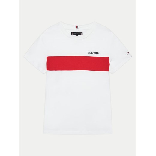 Tommy Hilfiger T-Shirt Colorblock Embroidery KB0KB09142 Biały Regular Fit ze sklepu MODIVO w kategorii T-shirty chłopięce - zdjęcie 182678301