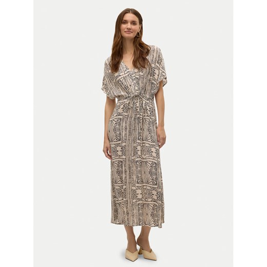 Vero Moda Sukienka letnia Menny 10303701 Beżowy Loose Fit ze sklepu MODIVO w kategorii Sukienki - zdjęcie 182678381