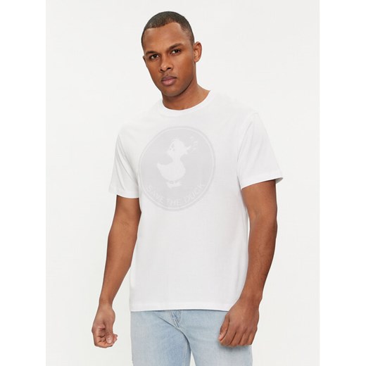Save The Duck T-Shirt DT1716M BESY18 Biały Regular Fit ze sklepu MODIVO w kategorii T-shirty męskie - zdjęcie 182678640