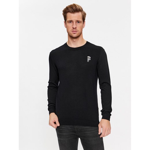 KARL LAGERFELD Sweter 655013 534399 Czarny Regular Fit ze sklepu MODIVO w kategorii Swetry męskie - zdjęcie 182678670