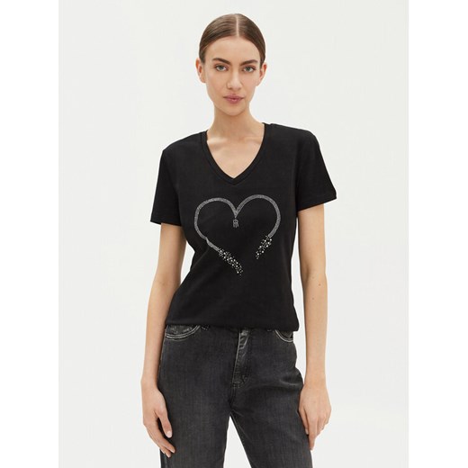 Fracomina T-Shirt FP25ST3007J401N5 Czarny Regular Fit ze sklepu MODIVO w kategorii Bluzki damskie - zdjęcie 182678764