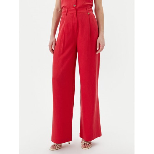LOLA CASADEMUNT Spodnie palazzo LS2514010 Czerwony Wide Leg ze sklepu MODIVO w kategorii Spodnie damskie - zdjęcie 182678801