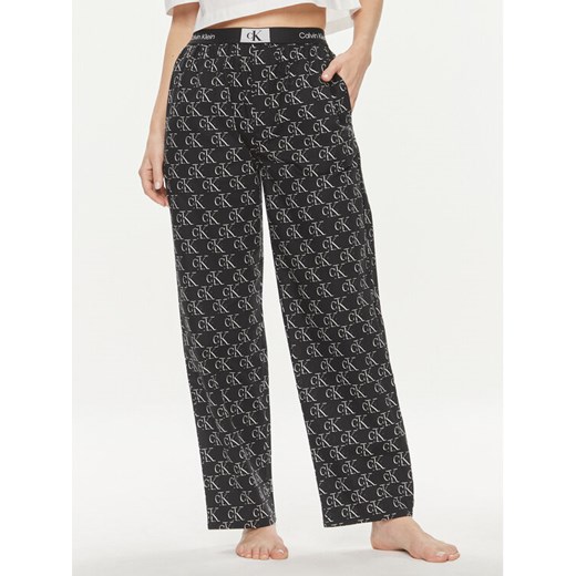 Calvin Klein Underwear Spodnie piżamowe 000QS6973E Czarny Relaxed Fit ze sklepu MODIVO w kategorii Piżamy damskie - zdjęcie 182678881