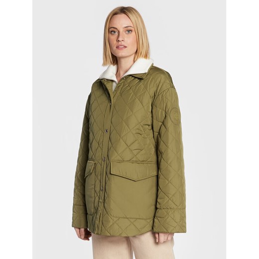 Tommy Hilfiger Kurtka przejściowa Quilted WW0WW35552 Zielony Relaxed Fit ze sklepu MODIVO w kategorii Kurtki damskie - zdjęcie 182678904