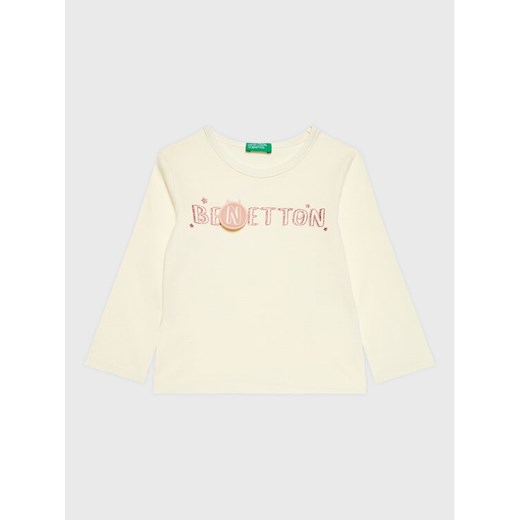 United Colors Of Benetton Bluzka 3ATNG105X Écru Regular Fit ze sklepu MODIVO w kategorii Bluzki dziewczęce - zdjęcie 182678950