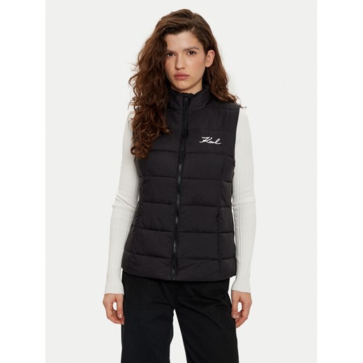 KARL LAGERFELD Bezrękawnik 246W1512 Czarny Slim Fit ze sklepu MODIVO w kategorii Kamizelki damskie - zdjęcie 182678961