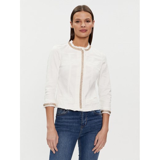 Liu Jo Kurtka jeansowa UXX039 D4128 Biały Regular Fit ze sklepu MODIVO w kategorii Kurtki damskie - zdjęcie 182679073