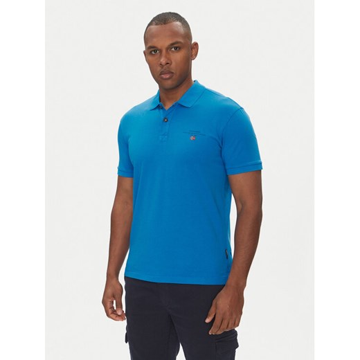Napapijri Polo Elbas NP0A4GB4 Niebieski Regular Fit ze sklepu MODIVO w kategorii T-shirty męskie - zdjęcie 182679094