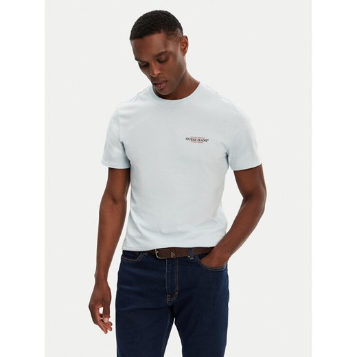 Guess Jeans T-Shirt M4YI55 K8HM0 Błękitny Regular Fit ze sklepu MODIVO w kategorii T-shirty męskie - zdjęcie 182679144