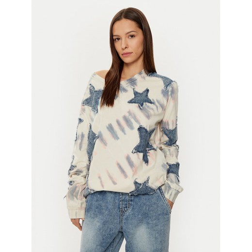 One Teaspoon Bluza Denim Star 26795C Beżowy Relaxed Fit ze sklepu MODIVO w kategorii Bluzy damskie - zdjęcie 182679220