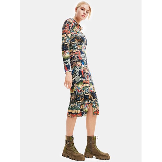 Desigual Sukienka codzienna 23WWVF15 Kolorowy Slim Fit ze sklepu MODIVO w kategorii Sukienki - zdjęcie 182679250