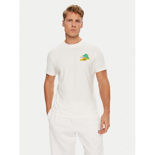 Off-White T-Shirt OMAA027S23JER0040184 Biały Regular Fit M MODIVO