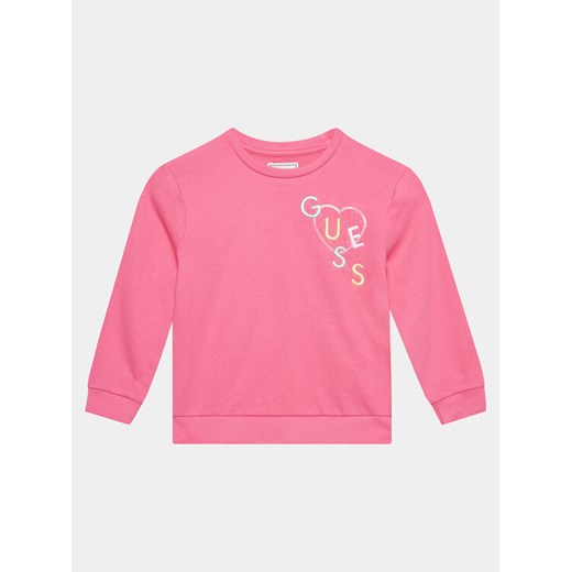 Guess Bluza K4GQ00 KA6R3 Różowy Regular Fit ze sklepu MODIVO w kategorii Bluzy dziewczęce - zdjęcie 182679332