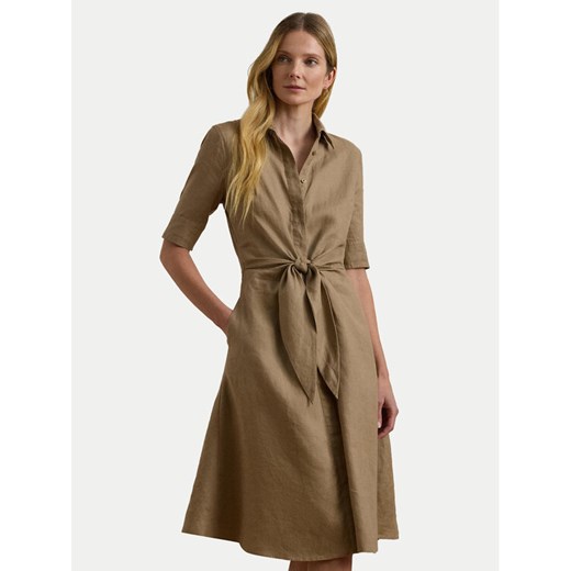 LAUREN RALPH LAUREN Sukienka koszulowa 200905667016 Beżowy Regular Fit ze sklepu MODIVO w kategorii Sukienki - zdjęcie 182679340