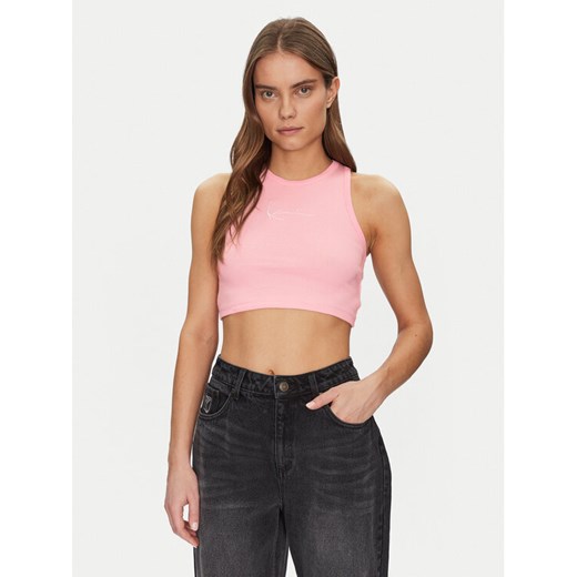 Karl Kani Top 61310125 Różowy Cropped Fit ze sklepu MODIVO w kategorii Bluzki damskie - zdjęcie 182679564
