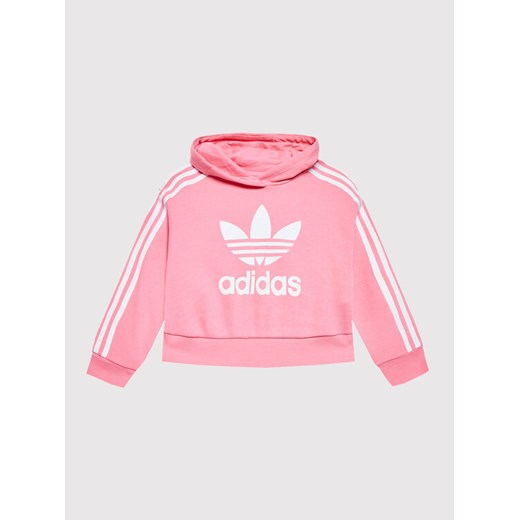adidas Bluza Adicolor HK0281 Różowy Loose Fit ze sklepu MODIVO w kategorii Bluzy dziewczęce - zdjęcie 182679592