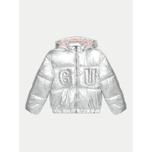 Guess Kurtka puchowa J4BL10 WEYO0 Srebrny Regular Fit ze sklepu MODIVO w kategorii Kurtki dziewczęce - zdjęcie 182679630