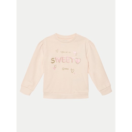 Guess Bluza K5GQ01 KA6R4 Różowy Regular Fit ze sklepu MODIVO w kategorii Bluzy dziewczęce - zdjęcie 182679743