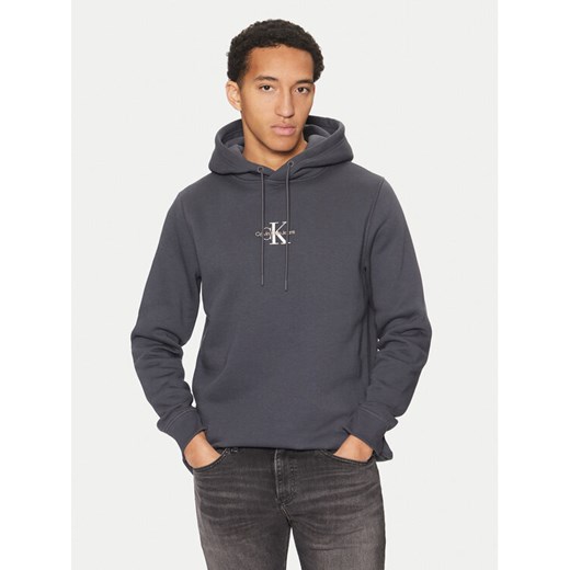 Calvin Klein Jeans Bluza Monologo J30J325629 Szary Regular Fit ze sklepu MODIVO w kategorii Bluzy męskie - zdjęcie 182679752