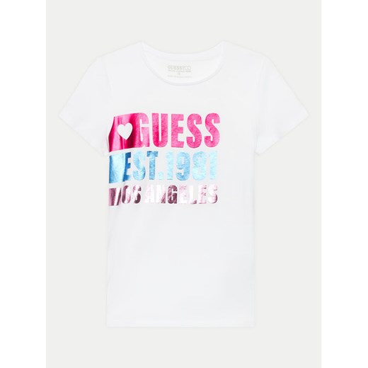 Guess T-Shirt J4YI00 K6YW4 Biały Regular Fit ze sklepu MODIVO w kategorii T-shirty chłopięce - zdjęcie 182679870