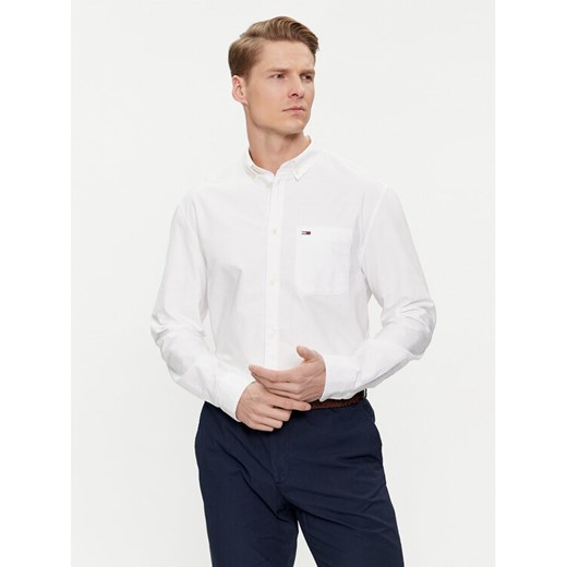 Tommy Jeans Koszula Oxford DM0DM18335 Biały Regular Fit ze sklepu MODIVO w kategorii Koszule męskie - zdjęcie 182679883