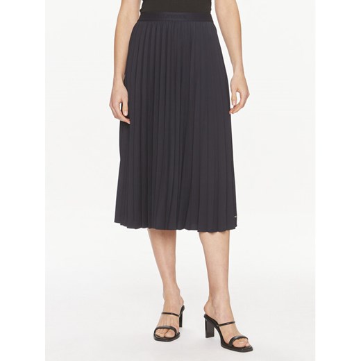 Tommy Hilfiger Spódnica plisowana Fluid WW0WW41793 Granatowy Regular Fit ze sklepu MODIVO w kategorii Spódnice - zdjęcie 182679940