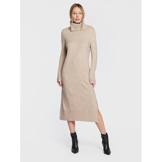 ONLY Sukienka dzianinowa Brandie 15214595 Beżowy Regular Fit ze sklepu MODIVO w kategorii Sukienki - zdjęcie 182679991