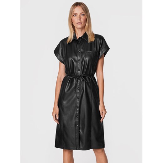 Sisley Sukienka z imitacji skóry 4MTMLV01Q Czarny Regular Fit ze sklepu MODIVO w kategorii Sukienki - zdjęcie 182680014
