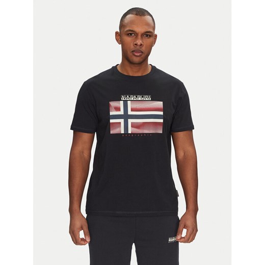 Napapijri T-Shirt S-Lari NP0A4IE59411 Czarny Regular Fit ze sklepu MODIVO w kategorii T-shirty męskie - zdjęcie 182680024