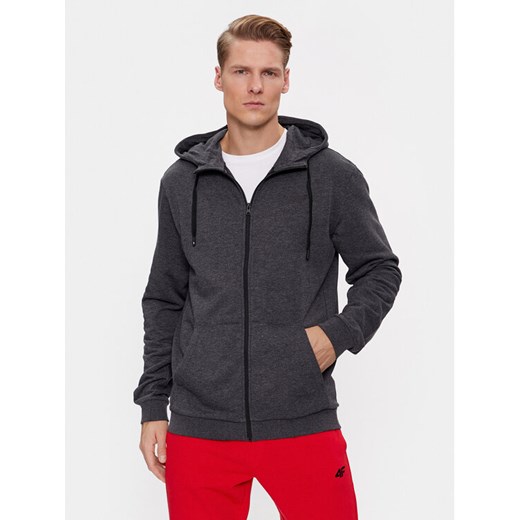 4F Bluza 4FAW23TSWSM695 Szary Regular Fit ze sklepu MODIVO w kategorii Bluzy męskie - zdjęcie 182680034