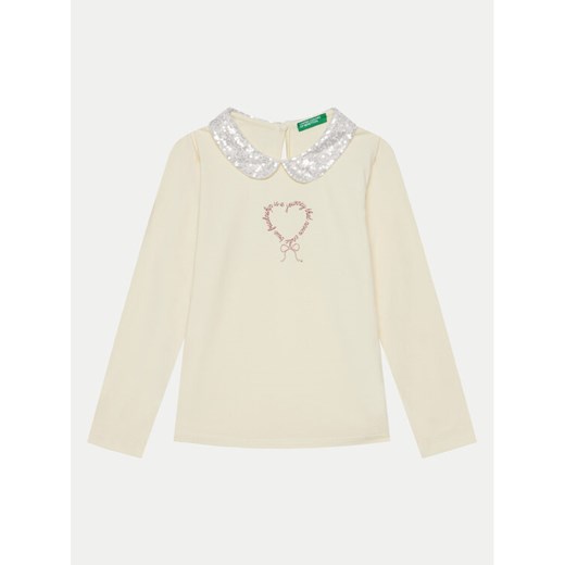 United Colors Of Benetton Bluzka 3Q8DG10H2 Écru Regular Fit ze sklepu MODIVO w kategorii Bluzki dziewczęce - zdjęcie 182680051