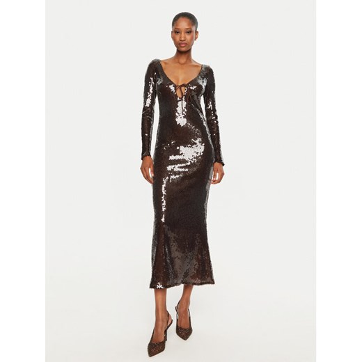 BARDOT Sukienka koktajlowa Verona 58859DB Brązowy Slim Fit ze sklepu MODIVO w kategorii Sukienki - zdjęcie 182680123