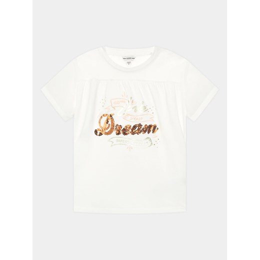 Guess T-Shirt J3GI15 K6YW1 Biały Regular Fit ze sklepu MODIVO w kategorii Bluzki dziewczęce - zdjęcie 182680271